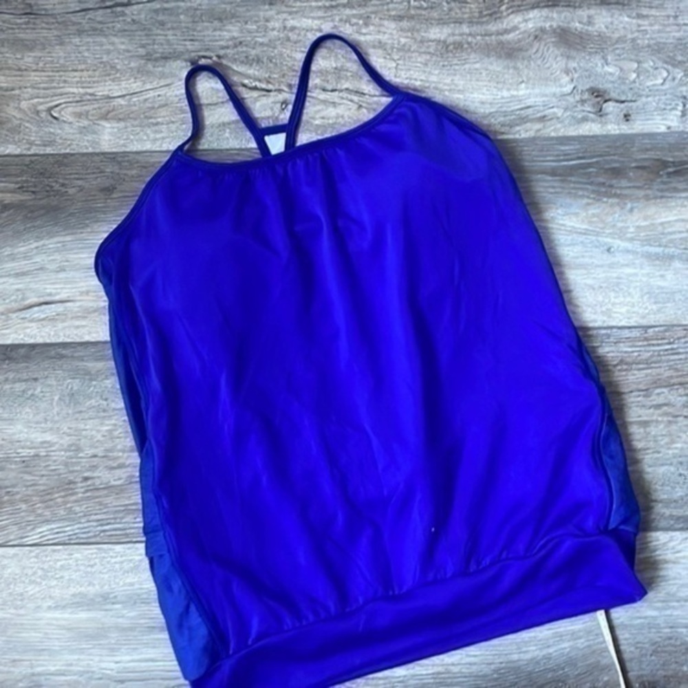 Zuma Blu new workout athletic cycling top racer back Royal blue size small